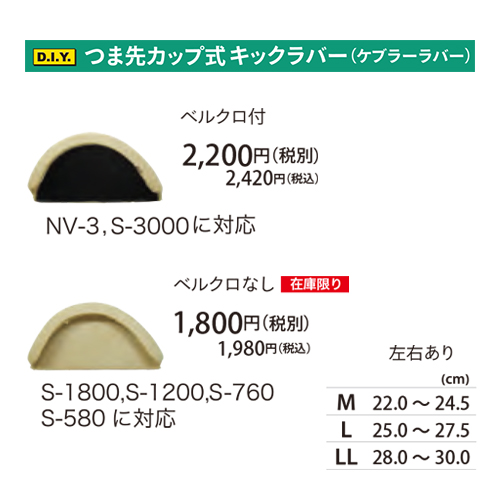 ABSつま先カップ式キックラバー(ケブラーラバー)